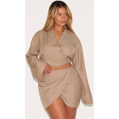 Mocha Ensemble Jupe Mini Portefeuille Ajustée Shape En Tailleur | Taille 36 - PrettyLittleThing - Modalova