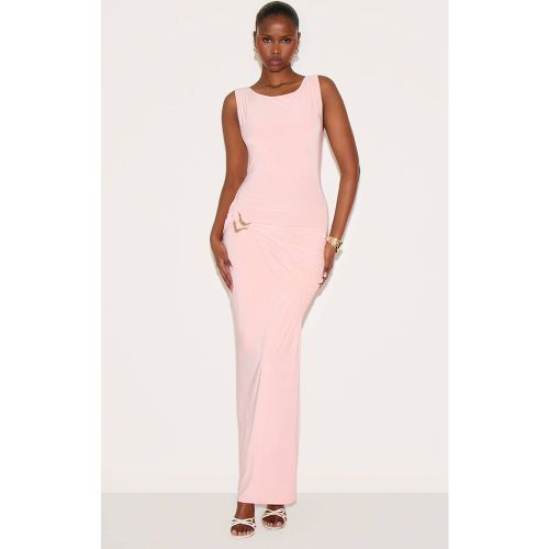 Dusty Pink Robe Mi-longue À Double Couche Avec Détail Froncé | Taille 32 - PrettyLittleThing - Modalova
