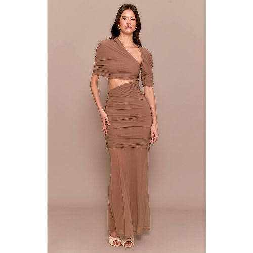 Robe Longue Portefeuille En Mesh Froncé Extrême Avec Traîne Sirène | Taille 32 - PrettyLittleThing - Modalova