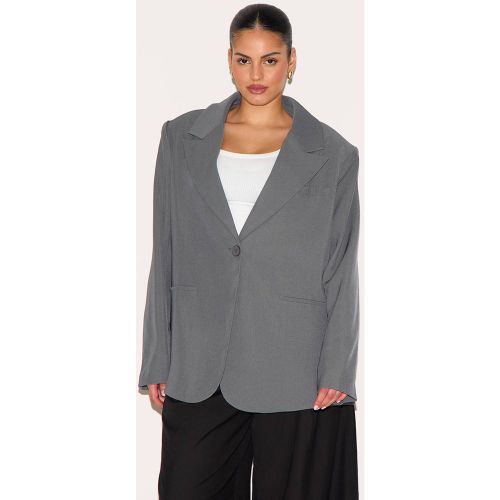 Grey Blazer Grande Taille À Col Exagéré Oversize | Taille 46 - PrettyLittleThing - Modalova