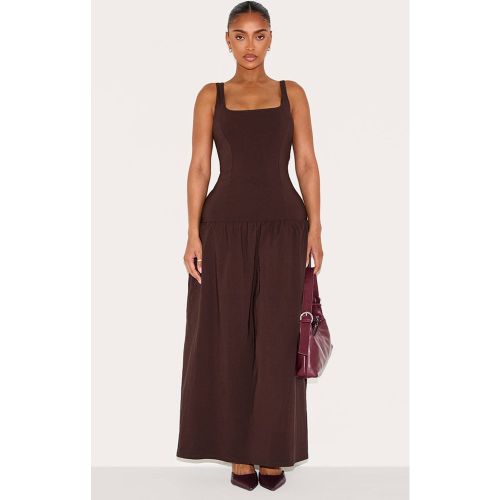 Robe Longue Droite À Encolure Carrée Et Ourlet Asymétrique En Tissu Extensible Shape | Taille 42 - PrettyLittleThing - Modalova