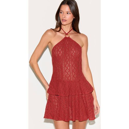 Rust Robe Droite Au Crochet Avec Col Licou Et Détails À Volants | Taille 44 - PrettyLittleThing - Modalova