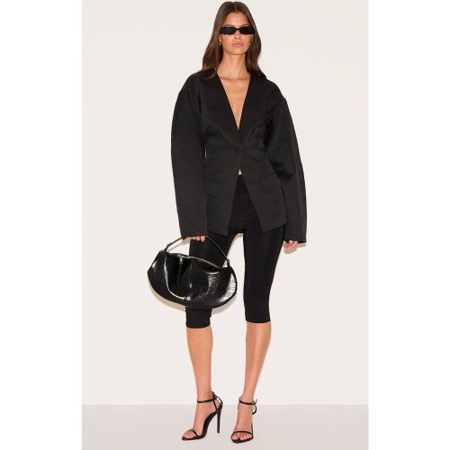 Black Blazer À Taille Cintrée Manches Cocon Avec Poches | Taille 32 - PrettyLittleThing - Modalova