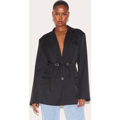 Black Blazer Avec Détail Ceinture | Taille 42 - PrettyLittleThing - Modalova