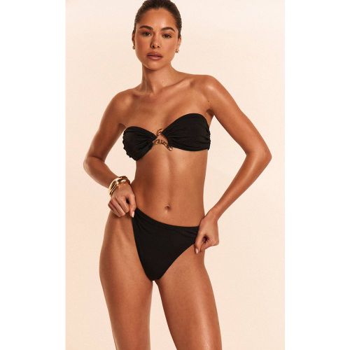 Black Ensemble Bikini Bandeau À Bordure Dorée | Taille XS - PrettyLittleThing - Modalova