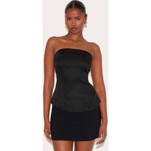 Black Bandeau À Basque | Taille 32 - PrettyLittleThing - Modalova