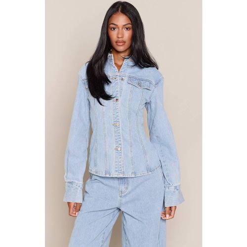 Chemise En Jean Cintrée À Manches Longues Tall | Taille 42 - PrettyLittleThing - Modalova