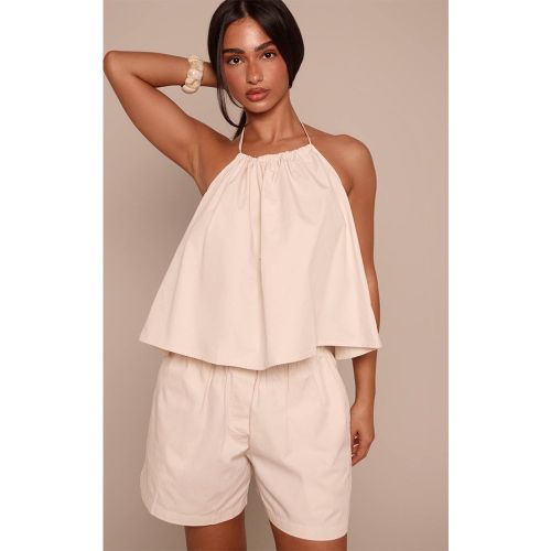 Stone Short Fluide En Popeline Assorti Petite | Taille 32 - PrettyLittleThing - Modalova