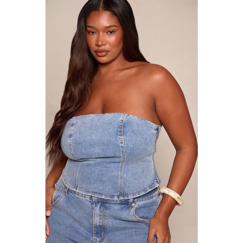 Top Corset Bandeau Élastiqué Ajustable Grande Taille | Taille 54 - PrettyLittleThing - Modalova