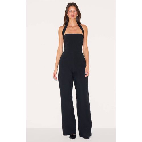 Black Combinaison-pantalon Premium Tissée À Encolure Dos-nu Et Jambes Larges | Taille 42 - PrettyLittleThing - Modalova