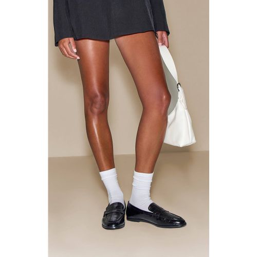 Black Mocassin À Bout Carré En Synthétique Effet Croco | Taille 33 - PrettyLittleThing - Modalova