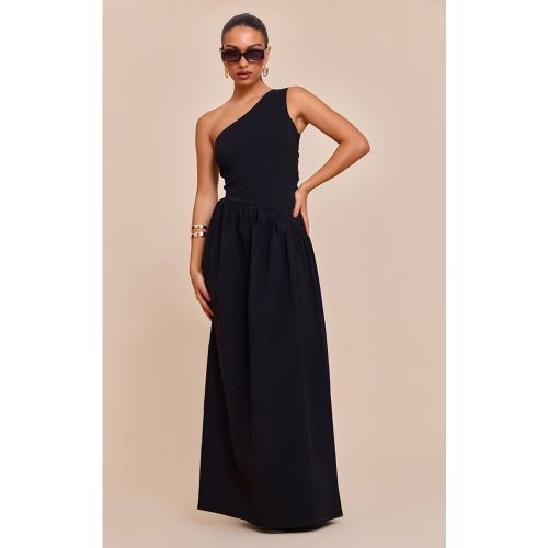 Black Robe Maxi Asymétrique Une Épaule En Tissu Extensible Tissé | Taille 32 - PrettyLittleThing - Modalova
