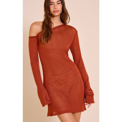 Rust Robe En Filigrane Asymétrique | Taille XS - PrettyLittleThing - Modalova