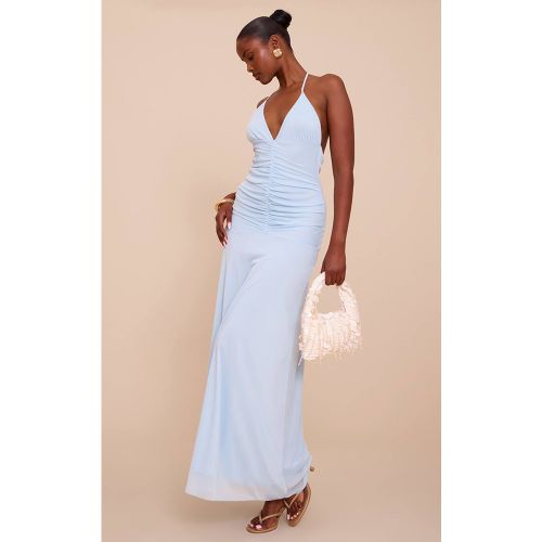 Light Blue Robe Longue À Bretelles Avec Détail Froncé | Taille 42 - PrettyLittleThing - Modalova