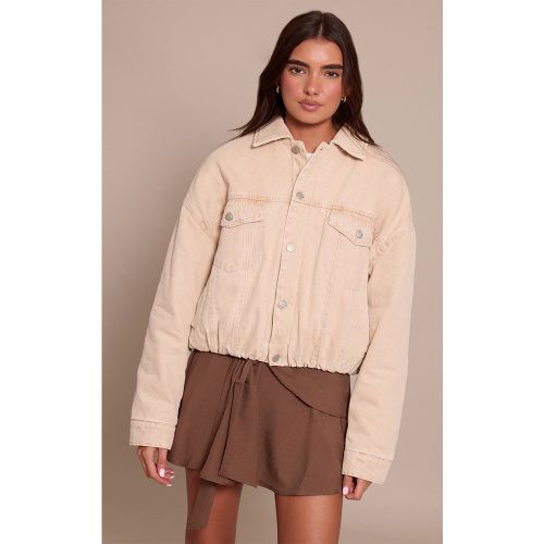 Stone Veste En Jean Matelassée Courte À Ourlet Ballon | Taille 42 - PrettyLittleThing - Modalova