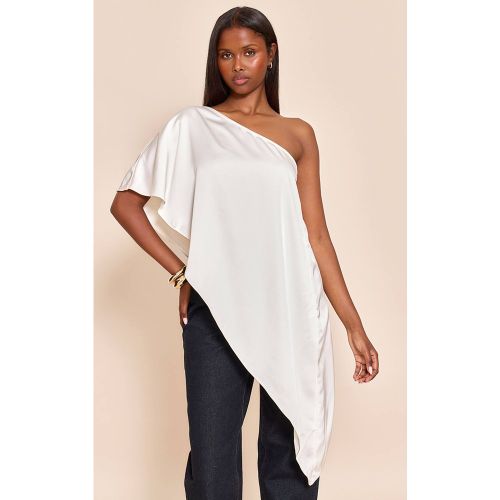 Cream Haut Long Fluide En Satin | Taille 42 - PrettyLittleThing - Modalova