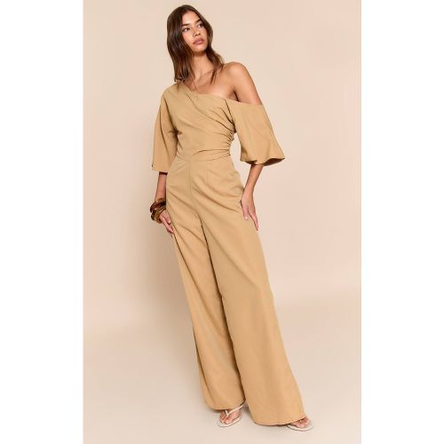 Combinaison-pantalon Tissée Asymétrique À Manche Courte Et Jambe Large | Taille 32 - PrettyLittleThing - Modalova