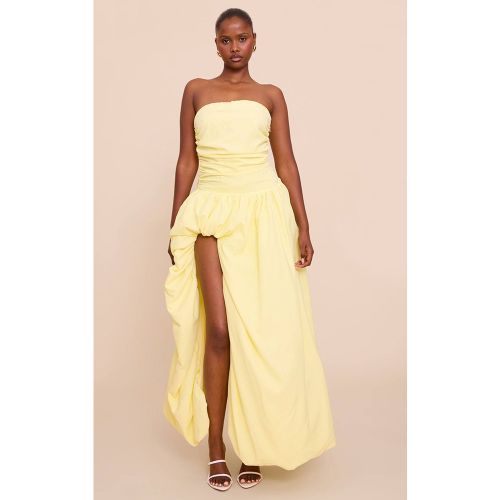 Lemon Robe Longue Bustier Froncée À Fente | Taille 36 - PrettyLittleThing - Modalova