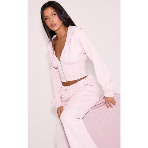 Pink Sweat À Casynthétiqueche Zippé Avec Taille Cintrée En Interlock Brodé | Taille XS - PrettyLittleThing - Modalova