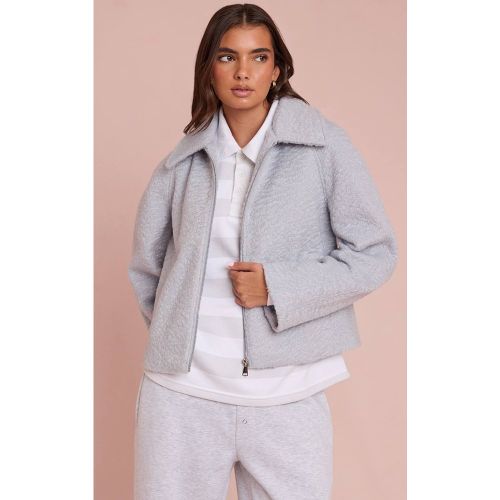 Light Blue Veste Zippée En Bouclé | Taille XS - PrettyLittleThing - Modalova