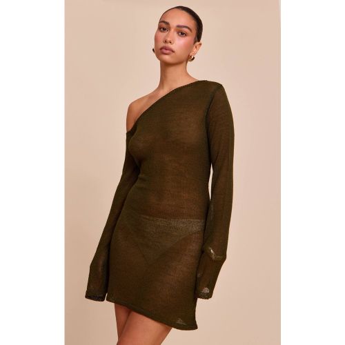 Olive Robe En Filigrane Asymétrique | Taille XS - PrettyLittleThing - Modalova