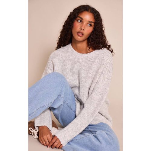 Light Grey Synthétiquell Oversize À Détails Côtelés | Taille Large - PrettyLittleThing - Modalova