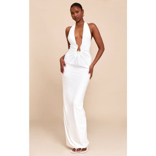 White Robe Maxi À Double Couche Toucher Doux Avec Détails De Finition | Taille 32 - PrettyLittleThing - Modalova