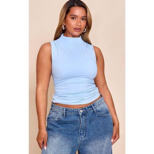 Sky Blue Top Sculptant Shape À Soutien-Gorge Intégré Col Bateau Et Côtés Froncés | Taille 34 - PrettyLittleThing - Modalova