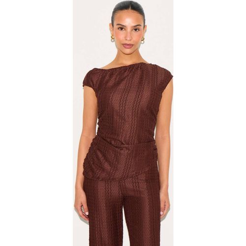 Haut Épaule Dénudée Asymétrique Texturé Petite Taille Ensemble Coordonné | Taille XS - PrettyLittleThing - Modalova