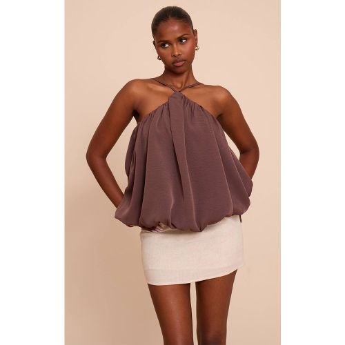 Mocha Top Boule En Mousseline De Soie À Col Licou | Taille 32 - PrettyLittleThing - Modalova
