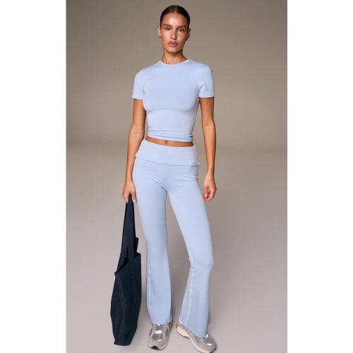 Powder Blue Pantalon De Yoga Évasé En Coton Doux | Taille XL - PrettyLittleThing - Modalova