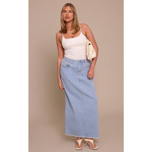 Light Blue Jupe Maxi Colonne En Denim Stretch Sculptant | Taille 36 - PrettyLittleThing - Modalova
