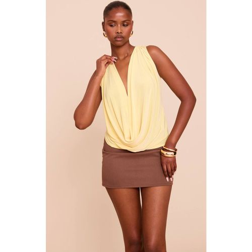 Lemon Top À Col Bénitier Extrême Double Couche Slinky Imprimé Léopard | Taille 34 - PrettyLittleThing - Modalova