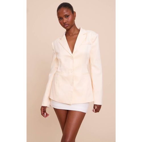 Off White Blazer Cintré Dans Le Dos À Simple Boutonnage | Taille 36 - PrettyLittleThing - Modalova