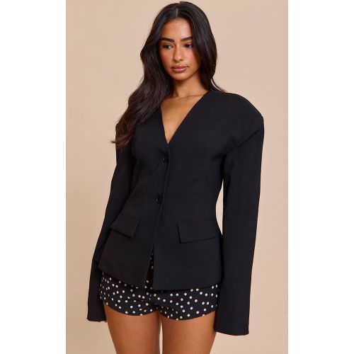 Black Blazer Petite Taille Cintrée Épaules Tombantes | Taille 42 - PrettyLittleThing - Modalova