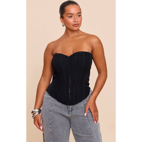 Black Haut Corset À Baleines Avec Fermeture À Crochets Et Œillets Devant Shape | Taille 36 - PrettyLittleThing - Modalova