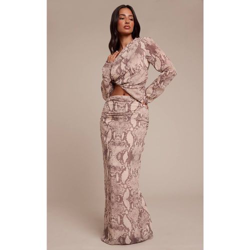 Stone Jupe Longue Froncée Imprimé Synthétique Petite | Taille 32 - PrettyLittleThing - Modalova