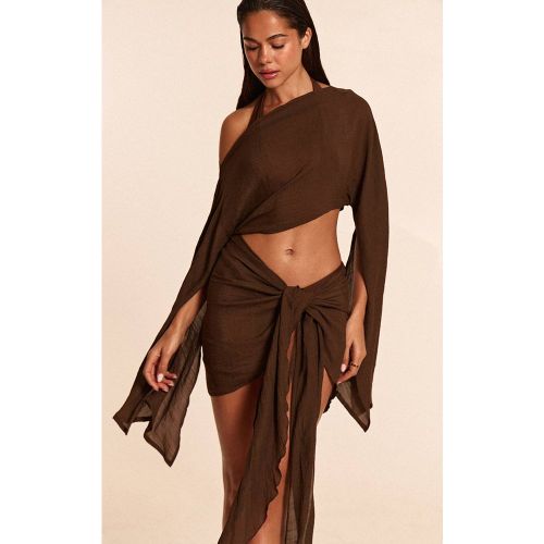 Mini Paréo Imprimé Zèbre Flou Aspect Lin - PrettyLittleThing - Modalova