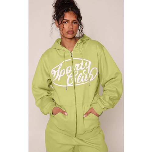 Sweat À Casynthétiqueche Zippé En Molleton De Coton Sports Club | Taille XS - PrettyLittleThing - Modalova
