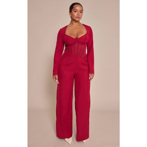 Red Combinaison Corset Cintrée En Tissu Tissé Shape | Taille 36 - PrettyLittleThing - Modalova