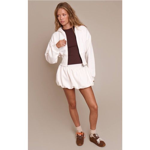 Cream Veste Zippée Cintrée En Molleton | Taille XL - PrettyLittleThing - Modalova