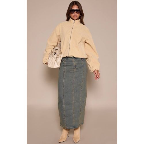 Vintage Wash Jupe Longue En Jean Délavé Taille Mi-haute Avec Détails De Coutures | Taille 42 - PrettyLittleThing - Modalova
