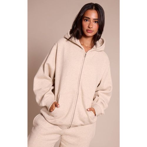 Oatmeal Sweat À Casynthétiqueche Zippé En Molleton De Coton Petite | Taille XS - PrettyLittleThing - Modalova