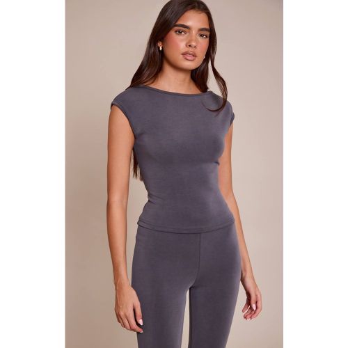 Charcoal Haut Long Col Bateau Toucher Doux Premium | Taille 42 - PrettyLittleThing - Modalova