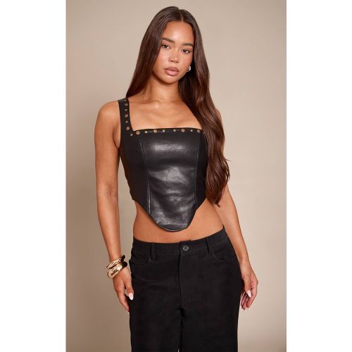 Black Corset Clouté En Synthétique | Taille 36 - PrettyLittleThing - Modalova