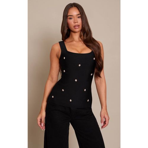 Black Haut Bandage Col Carré Orné | Taille 42 - PrettyLittleThing - Modalova