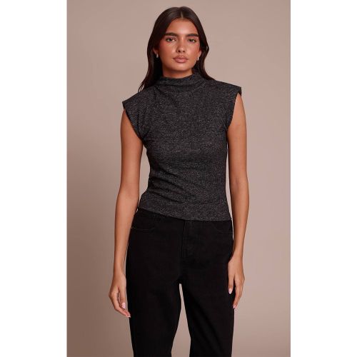Haut Long En Maille Douce Col Montant Avec Détail D'épaules | Taille 32 - PrettyLittleThing - Modalova