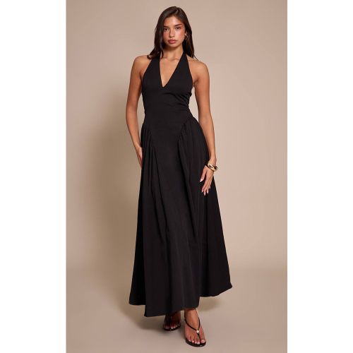 Black Robe Midaxi Plongeante Dos Nu En Tissu Tissé | Taille 42 - PrettyLittleThing - Modalova
