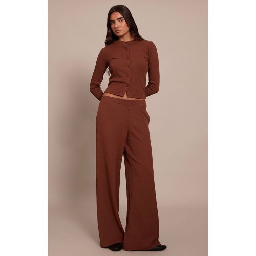 Pantalon Droit Taille Basse À Cordon De Serrage Côtelé | Taille 42 - PrettyLittleThing - Modalova