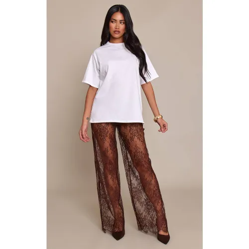 Pantalon Large En Dentelle Transparente | Taille 42 - PrettyLittleThing - Modalova